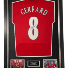 gerrard framed and signed shirt liverpool