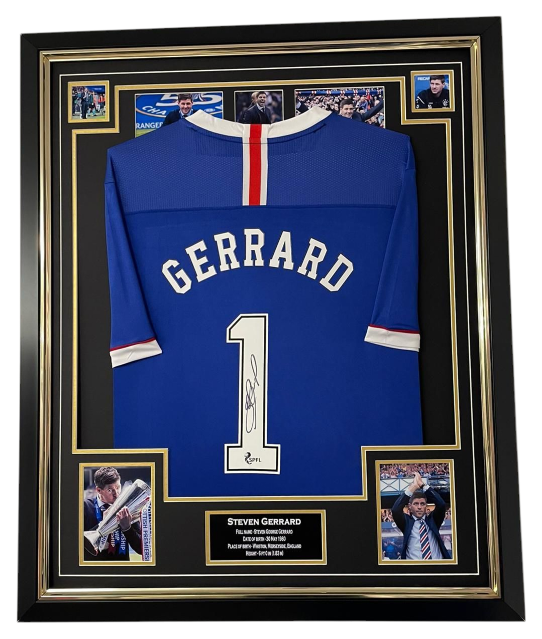 rangers manager steven gerrard signed shirt
