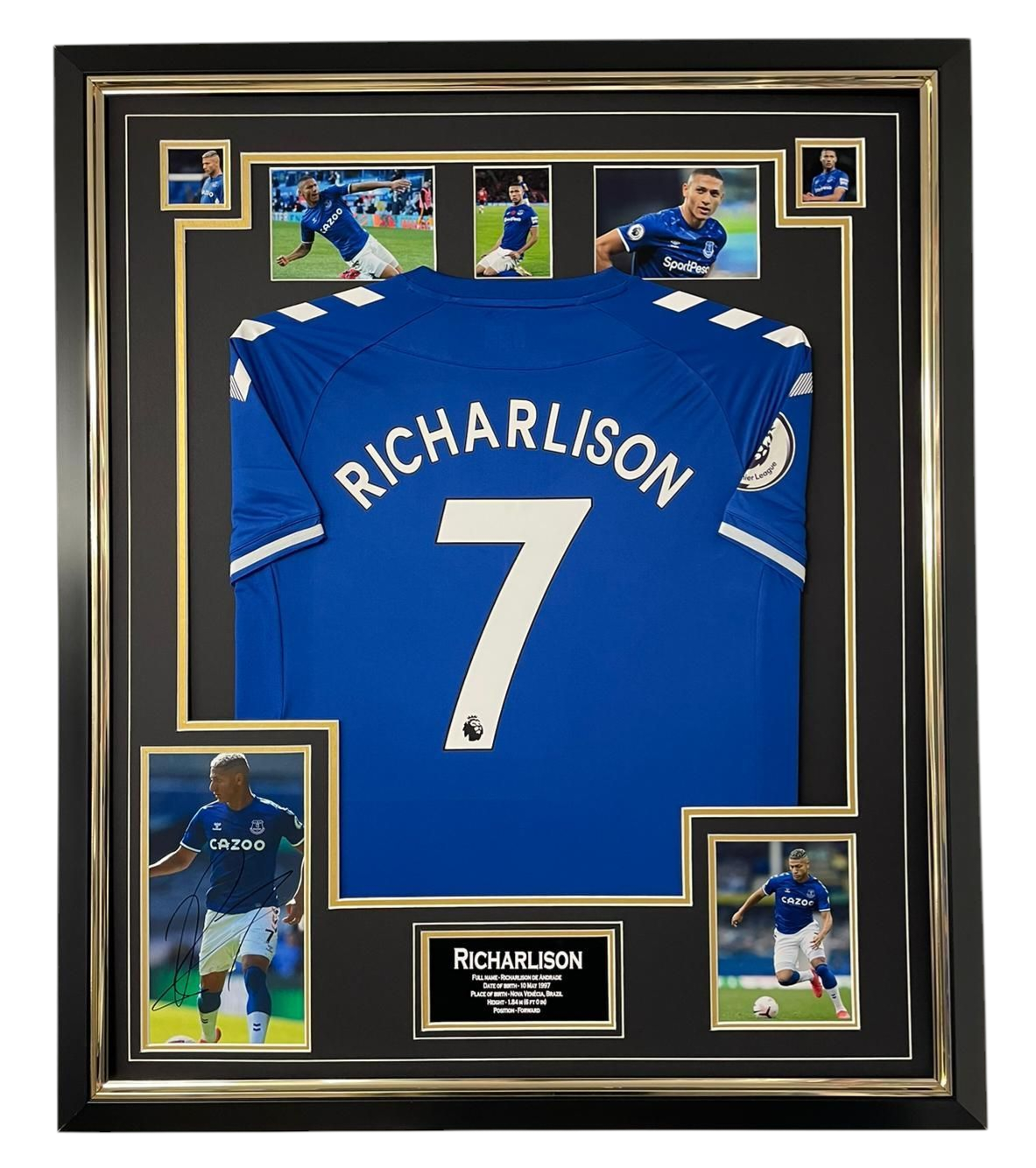 richarlison signed everton legend display including frame and certifictate