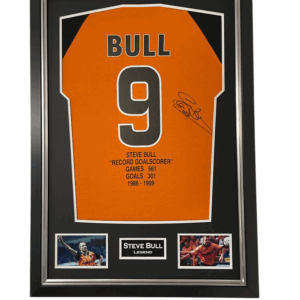 steve bull signed shirt framed