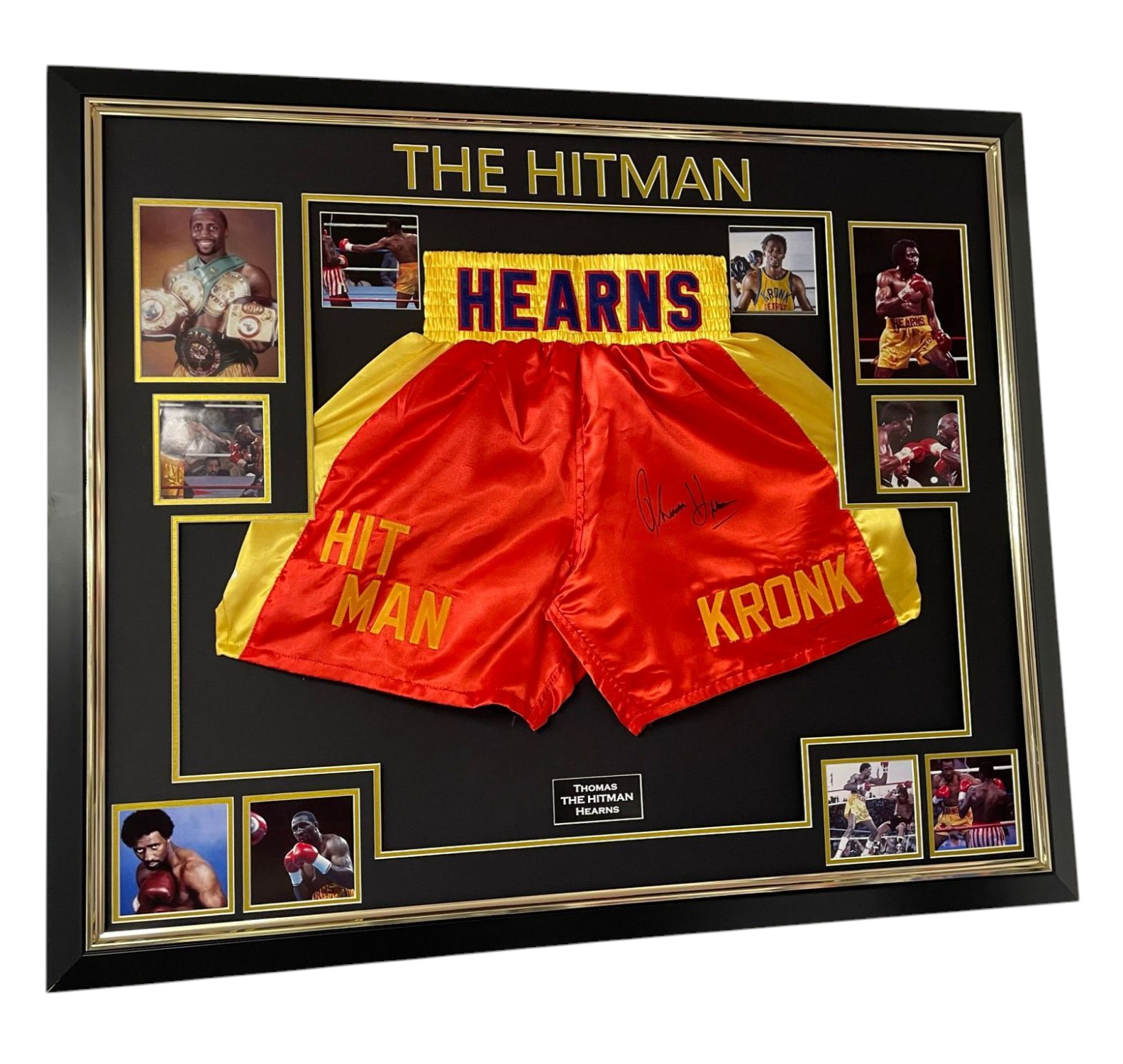 thomas hitman hearns signed shorts