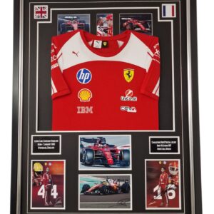 Lewis Hamilton and Charles Leclerc Signed Photo with Shirt