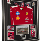 hamilton leclerc signed picture and team shirt
