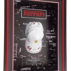 lewis hamilton signed baseball cap framed