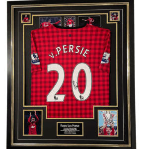 robin van persie signed framed shirt