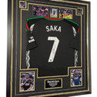 saka signed black shirt jersey