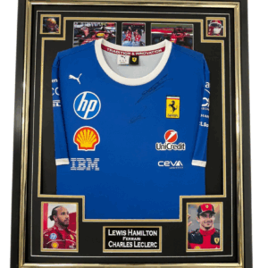 charles le clerc and lewis hamilton signed shirt