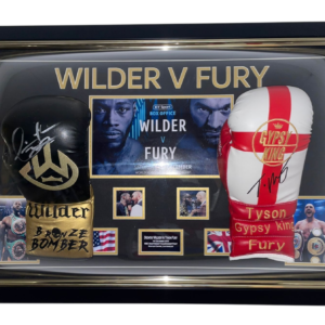 Fury And Deontay Wilder Signed boxing gloves