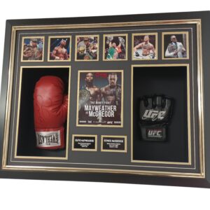 Framed Floyd Mayweather and Conor Mcgregor Signed Boxing Gloves
