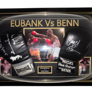 Nigel Benn and Chris Eubank Framed Signed Boxing Gloves