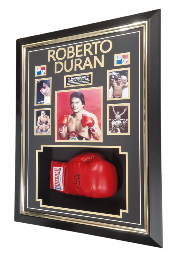 Framed Roberto Duran Signed Boxing Glove – Signed Memorabila Shop