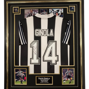 David Ginola of Newcastle Signed Shirt Framed