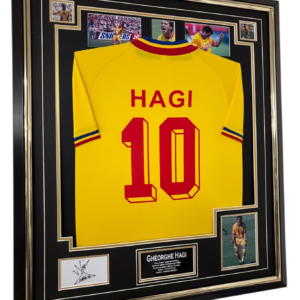 Gheorghe Hagi Signed Display with Shirt