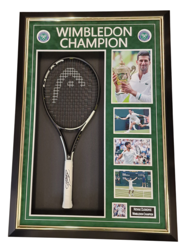 Novak Djokovic Framed Signed Tennis Racket – Signed Memorabila Shop