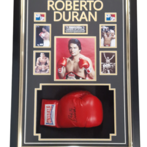 Framed Roberto Duran Signed Boxing Glove
