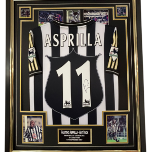 Framed Faustino Asprilla Signed Shirt