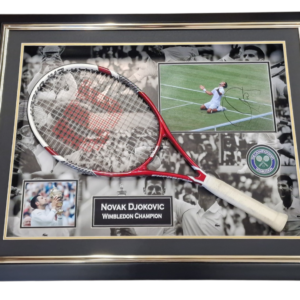 SALE! Novak Djokovic Framed Signed Photo with Tennis Racket
