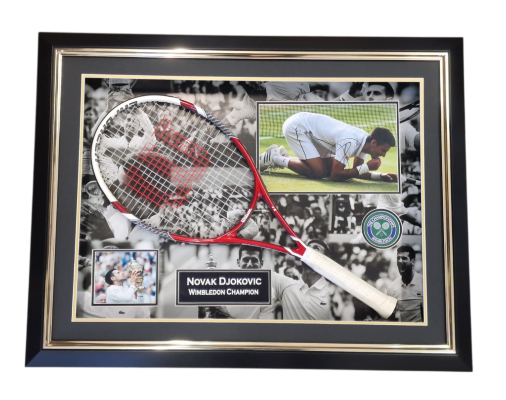 Novak Djokovic Framed Signed Photo with Tennis Racket – Signed ...