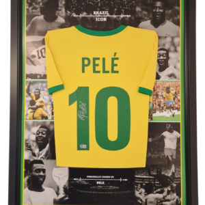 Pele Signed Brazil Shirt Beckett Bas