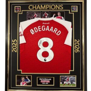 2026 CHAMPIONS Martin Odegaard Signed Framed Shirt
