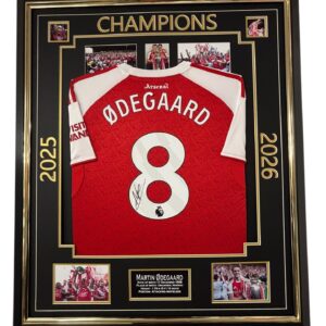 2026 CHAMPIONS Martin Odegaard Signed Framed Shirt