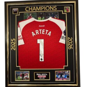 CHAMPIONS 2026 Mikel Arteta Framed signed Shirt