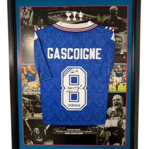 Framed Paul Gascoigne of Rangers Signed Shirt