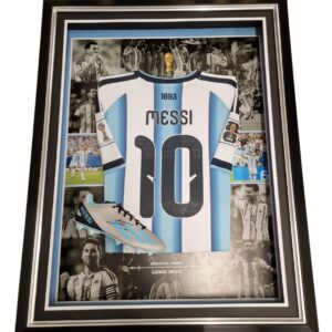Lionel Messi of Argentina Signed Boot with Shirt