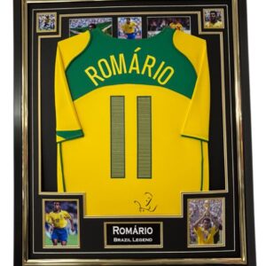 New Framed ROMARIO Signed Shirt BRAZIL LEGEND