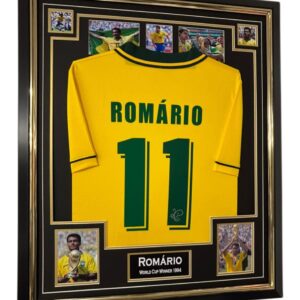 Framed ROMARIO Signed Shirt BRAZIL LEGEND