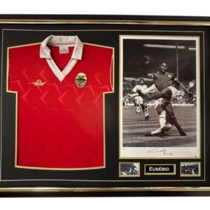 Eusebio Signed Photo with Benfica Football Shirt