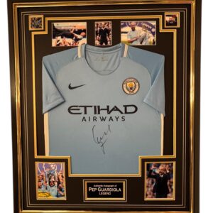 Framed City Legend Pep Guardiola Signed Shirt