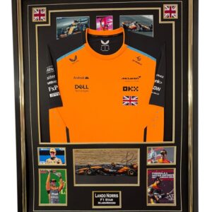 Framed F1 STAR Lando Norris Signed Photo with Shirt
