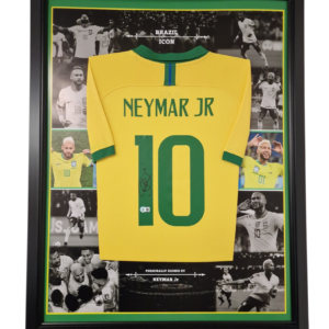 Framed Brazil Legend Neymar Signed Shirt Beckett Authenticated