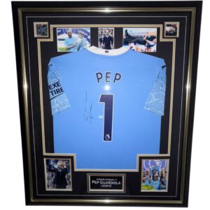 SALE Framed City Legend Pep Guardiola Signed Shirt SALE