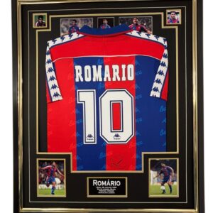New Framed ROMARIO Signed Shirt Barcelona LEGEND