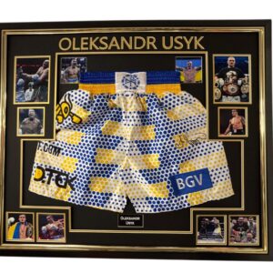 Framed Oleksandr Usyk Framed Signed Boxing Shorts