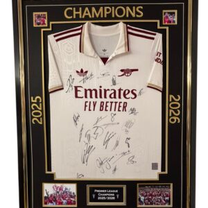 Rare 2025 2026 Arsenal TEAM SIGNED SQUAD SHIRT   * Champions Display *