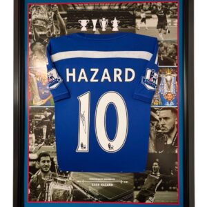 Eden Hazard Signed Shirt CHAMPIONS 2015 Display
