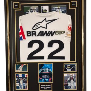 FRAMED Jenson Button Signed Display with Shirt