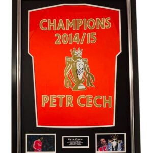 FRAMED Petr Cech Signed Shirt CHAMPIONS CHELSEA 2015