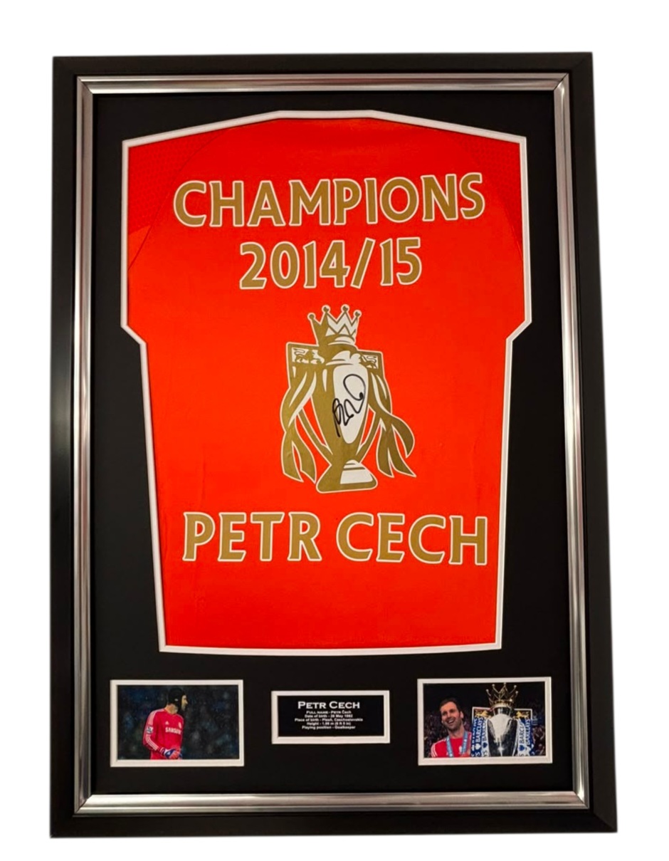 PETR CECH SIGNED SHIRT FRAMED 2015