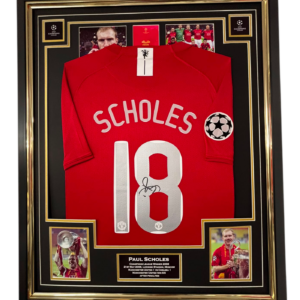 2008 Display Paul Scholes OF Manchester United Signed Shirt SALE AS SLIGHT SMUDGE ON AUTOGRAPH