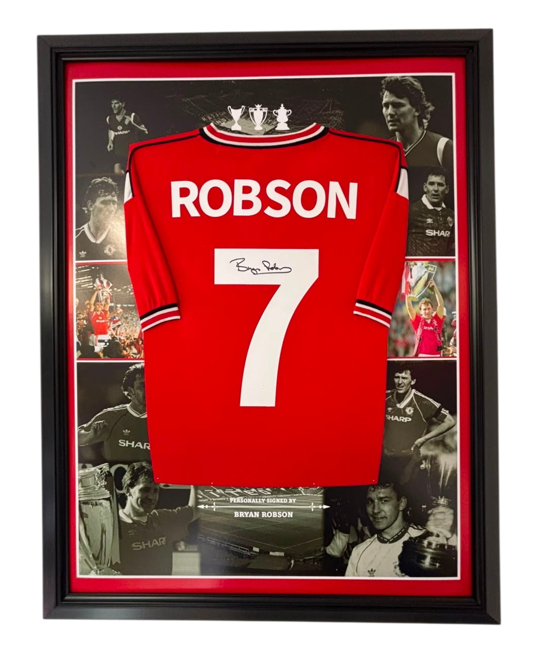 bryan robson signed shirt framed