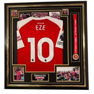 CHAMPIONS 2026 Eberechi Eze Signed Shirt Medal Display