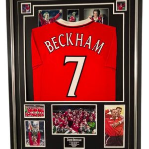 Framed 1999 David Beckham of United Signed Display and Shirt