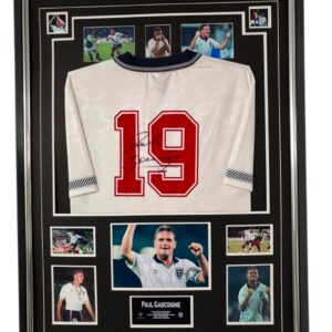 Framed Gazza Paul Gascoigne of England Signed Shirt 1990
