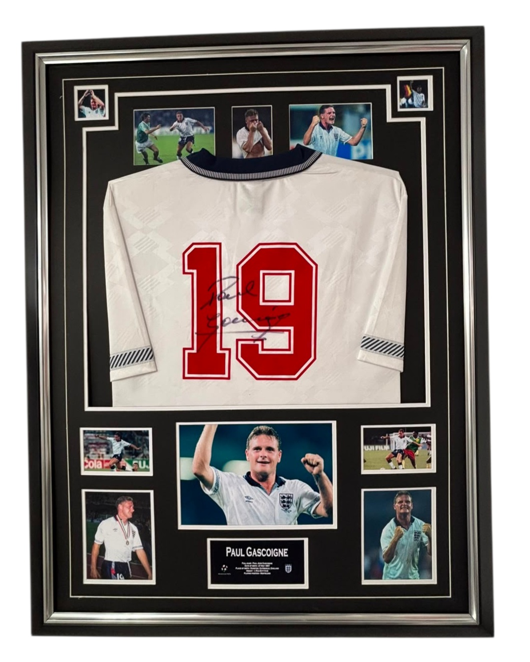 gazza signed jersey england