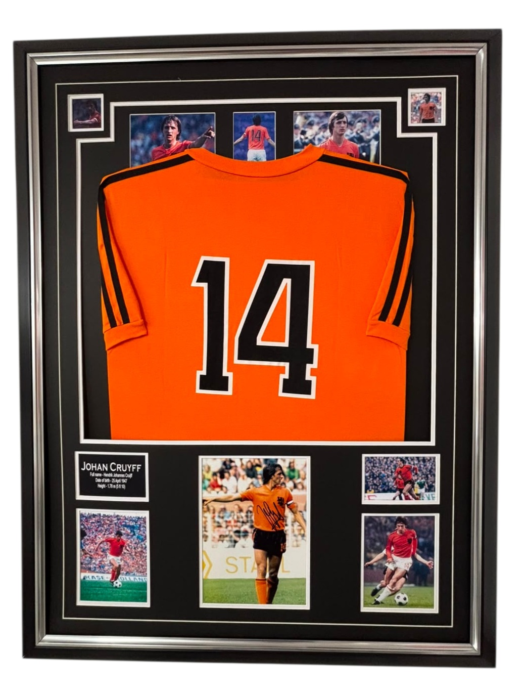 johan cruyff signed picture with shirt jersey holland