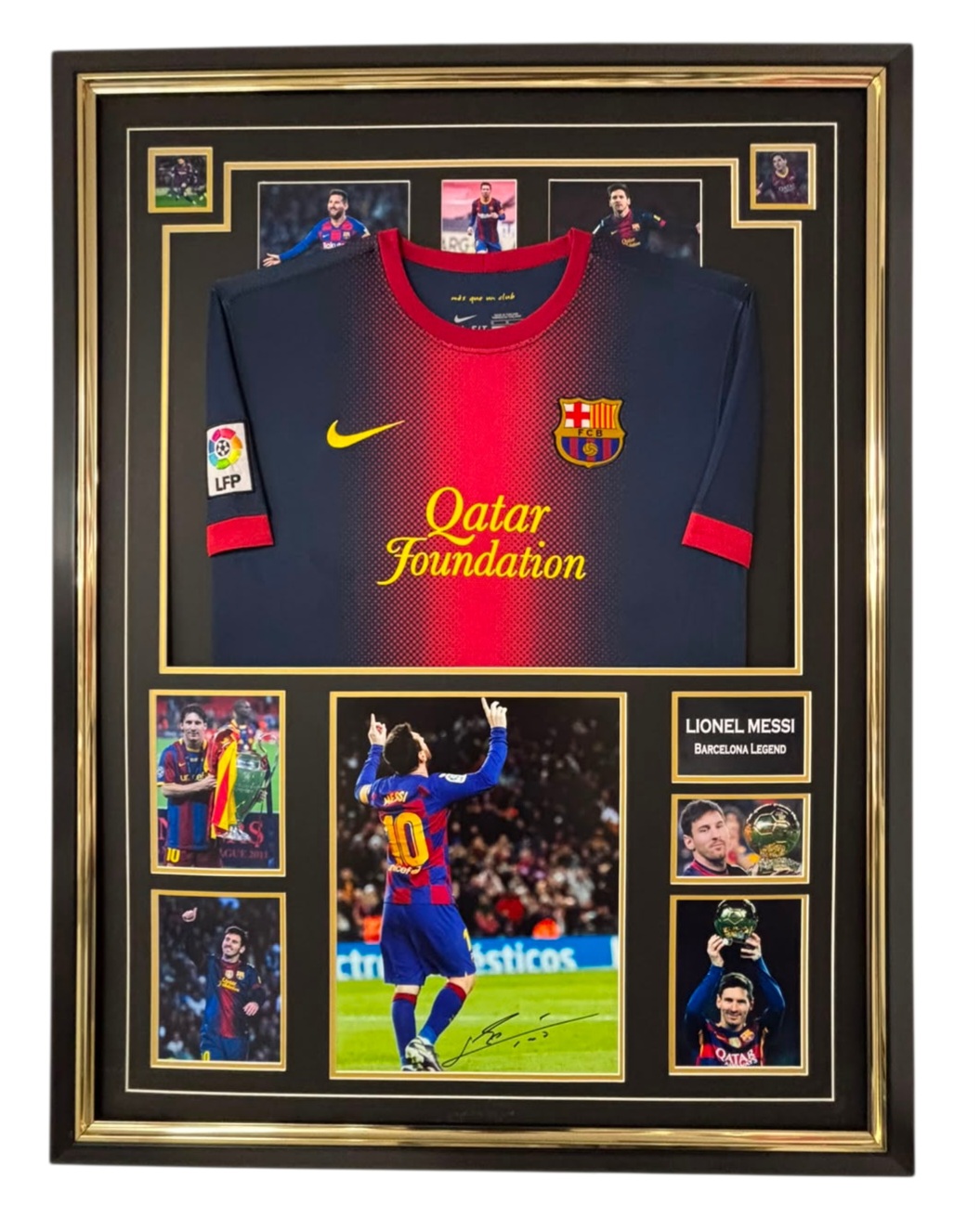 messi signed picture jersey